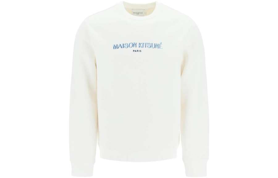 Maison Kitsune Letter Print Sweatshirt Men's White