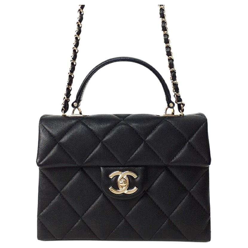 CHANEL Grain Cow Leather Material Gold Metal Shoulder Bag, Crossbody Bag, Handbag Women's Black