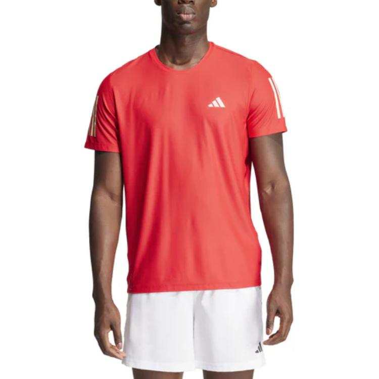 Adidas Adidas T Shirts Men's Red Crew Neck Moderate Straight Fit