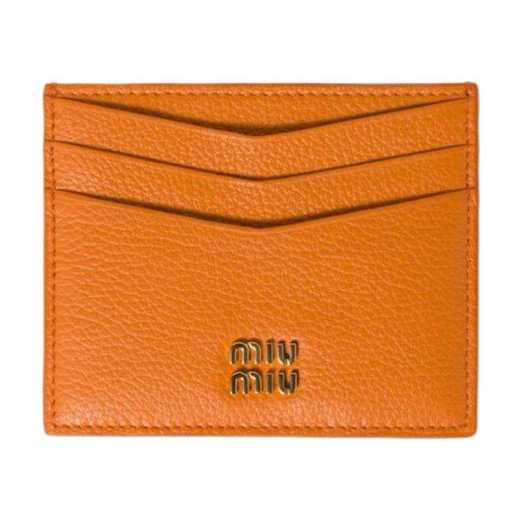 MIU MIU Calfskin Card Holder Women's African Daisy