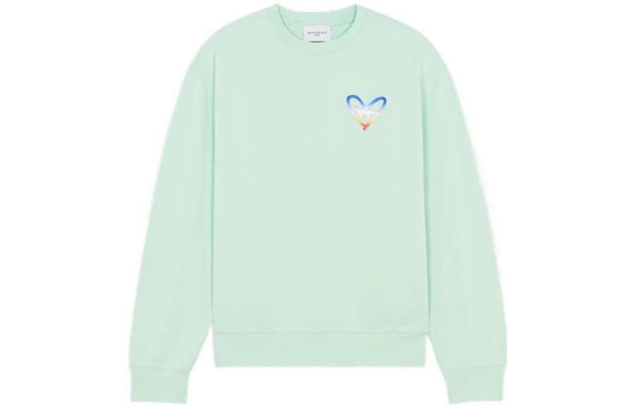 Maison Kitsune Sweatshirts Unisex Green Crew Neck Moderate Regular