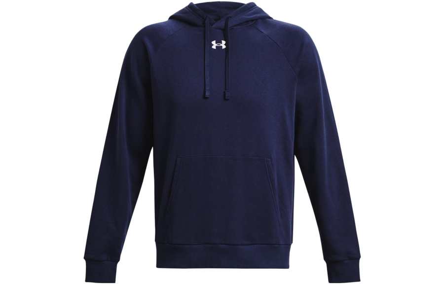 Under Armour Rival Fleece Sweatshirts Men's Navy Blue Hooded Moderate Regular