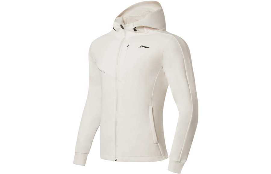 Li-Ning Li Ning Fitness Series Sweatshirts Men's Ecru Hooded Moderate Cardigan