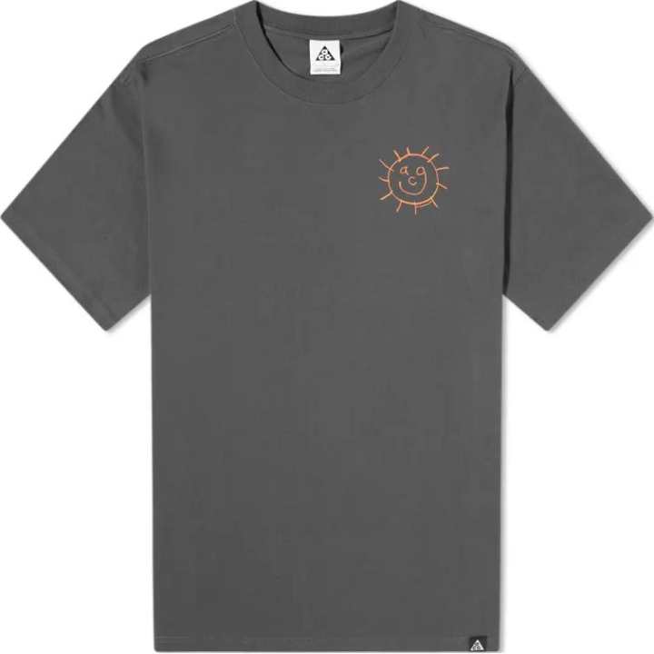 Nike Nike T Shirts Men's Gray Crew Neck Moderate Straight Fit