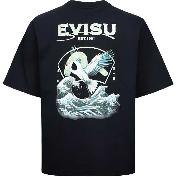 EVISU T Shirts Men's Crew Neck Moderate Straight Fit