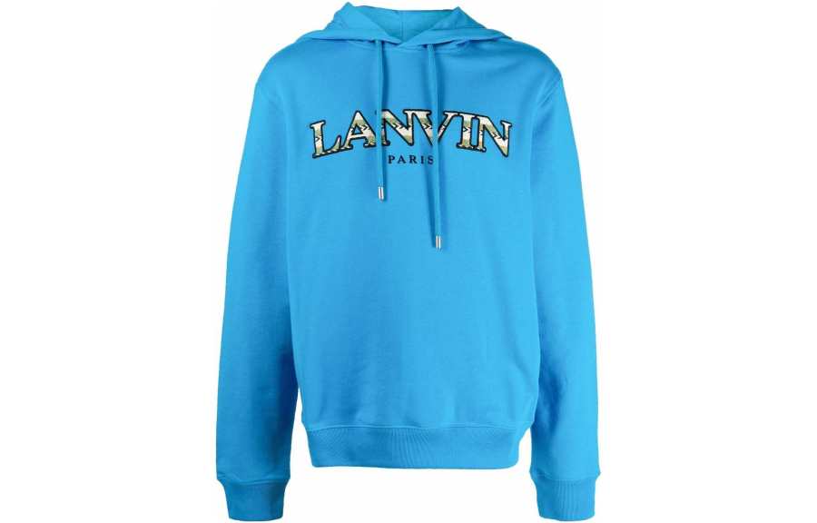 Lanvin 【Previous Season】embroidered-logo drawstring hoodie