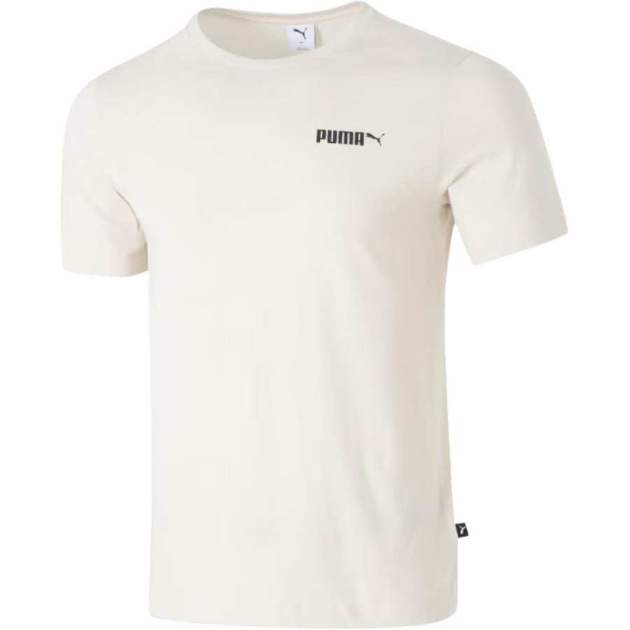 PUMA PUMA T Shirts Men's Ecru Crew Neck Moderate