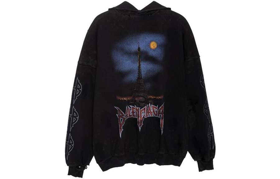 Balenciaga Paris Moon No Pocket Hoodie Oversized