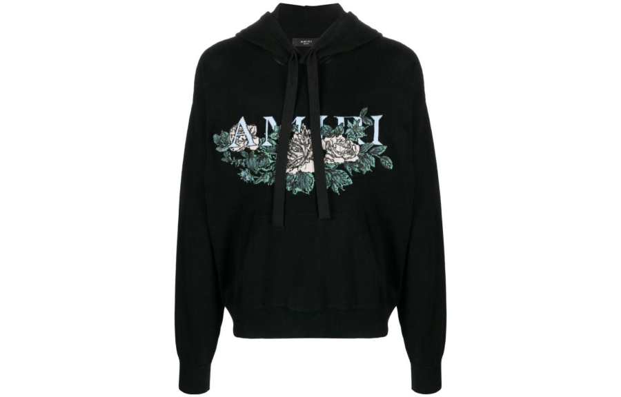 AMIRI AMIRI Logo Embroidered Drawstring Hoodie