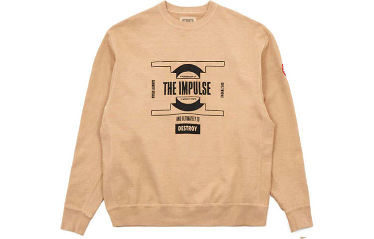 Cav Empt Sweatshirts Men's Brown Crew Neck Moderate Heavyweight