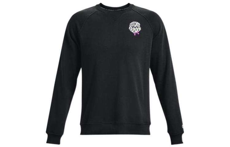 Under Armour Sweatshirts Men's Black Crew Neck Moderate Regular