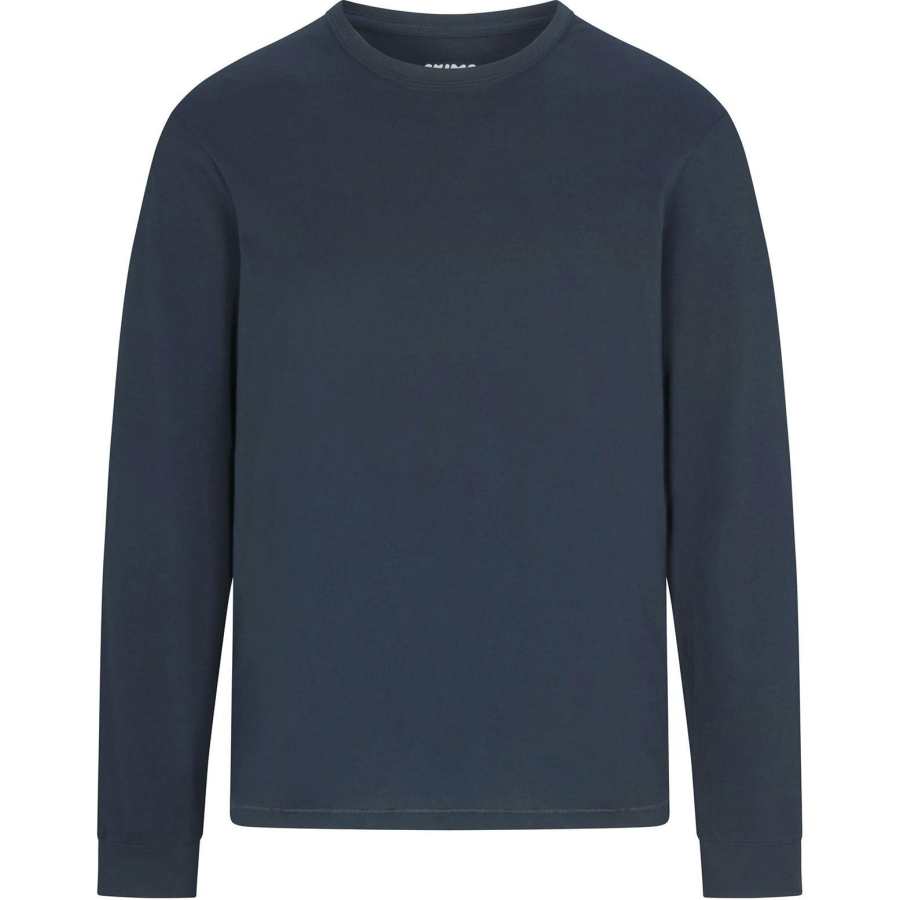 Skims SS25 COTTON MENS CLASSIC LONG SLEEVE T SHIRT T Shirt Men's NAVY/Marine Blue