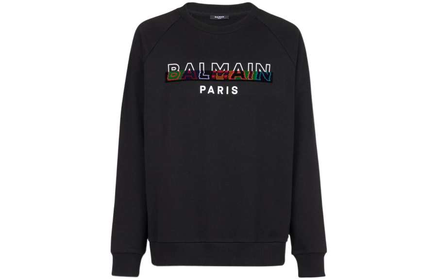 BALMAIN BALMAIN Sweatshirts Men's Black Crew Neck Moderate
