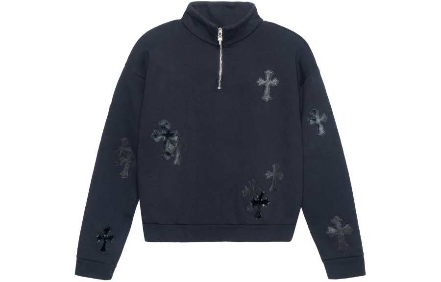 Chrome Hearts Chrome Hearts Cross-patch quarter-zip sweater