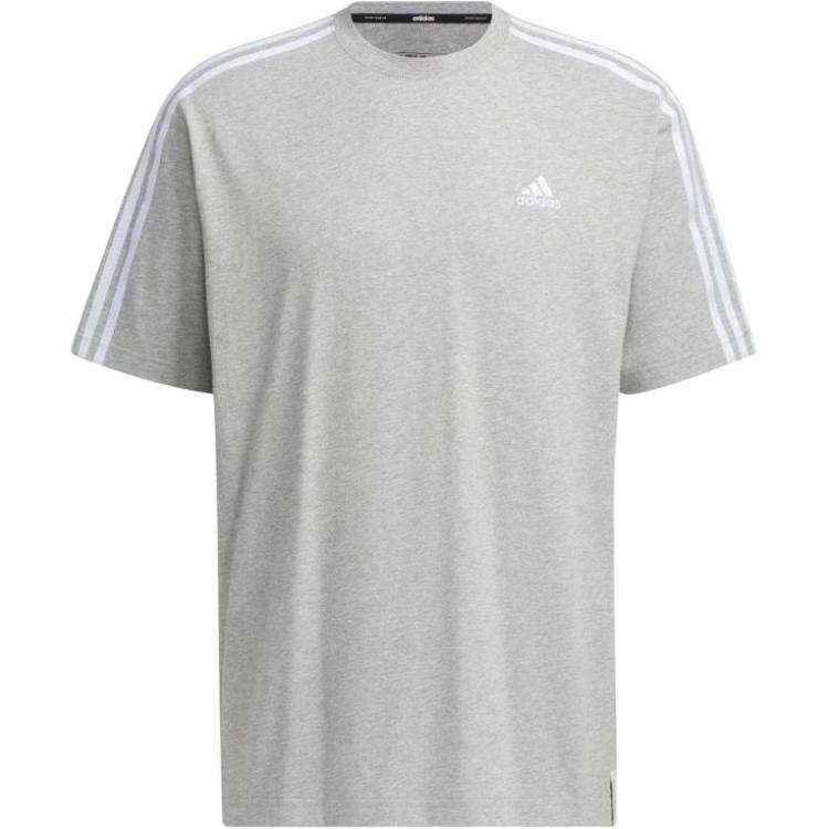 Adidas Adidas T Shirts Men's Gray Crew Neck Moderate Straight Fit