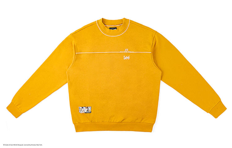 Lee Lee Sweatshirts Men's Yellow Crew Neck Moderate Regular