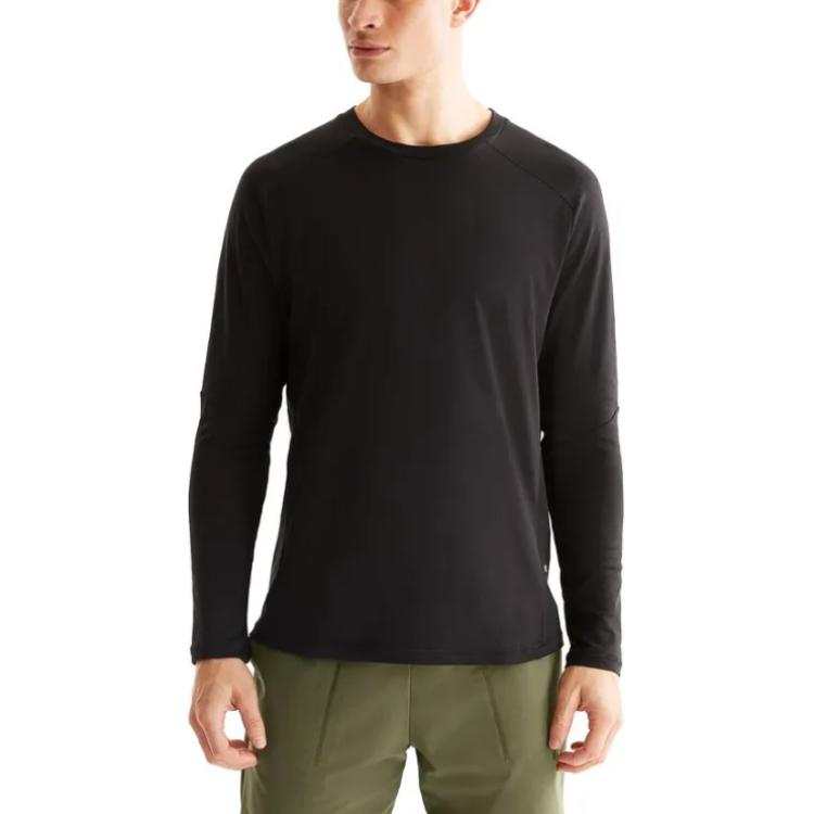 On On T Shirts Men's Black Crew Neck Moderate