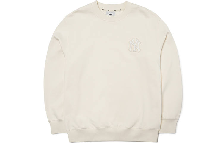 MLB MLB Base Logo Sweatshirts Unisex Cream Crew Neck Moderate Plus Size