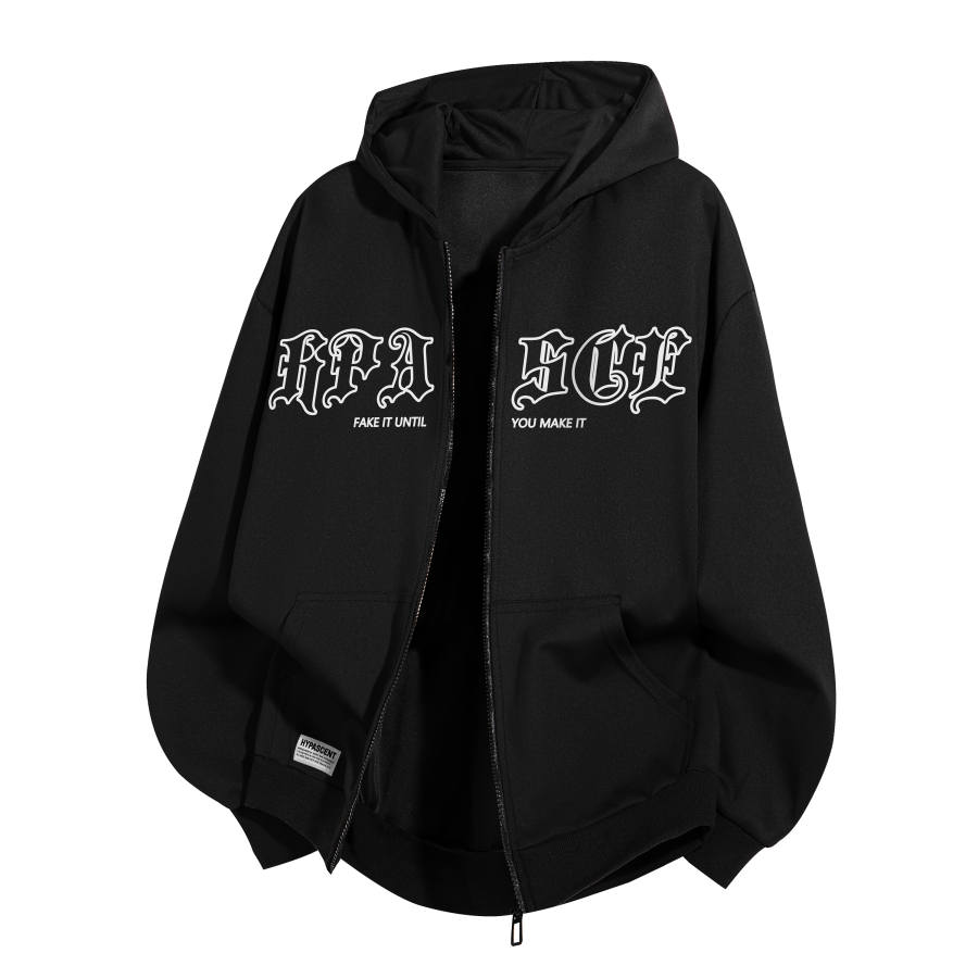HYPASCENT Sweatshirts Unisex Hooded Moderate Cardigan