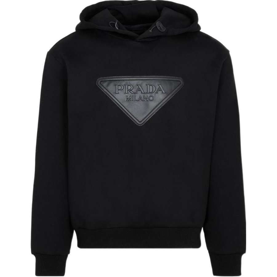 PRADA PRADA Logo Leather Patch Hoodie