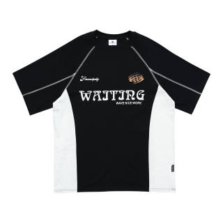 WAITINGWAVE T Shirts Unisex Crew Neck Moderate Straight Fit