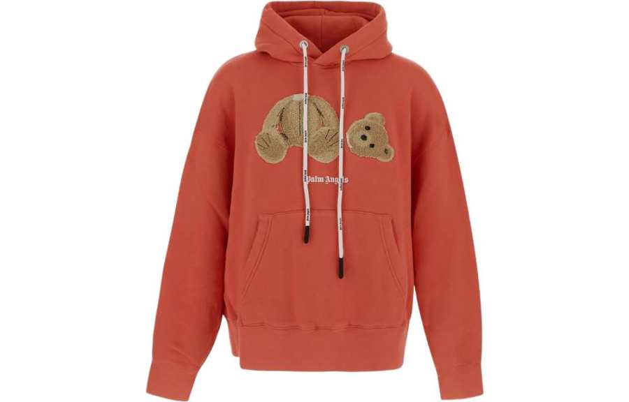 PALM ANGELS Bear Printed Long Sleeved Hoodie