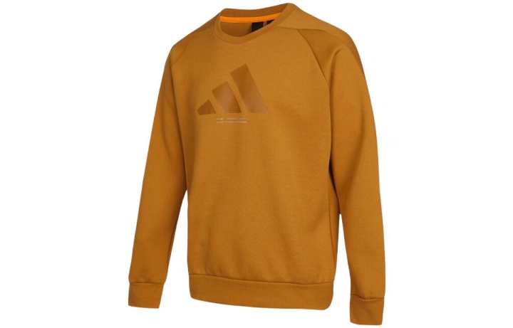 Adidas Adidas Sweatshirts Men's Wheat Brown Crew Neck Moderate Regular