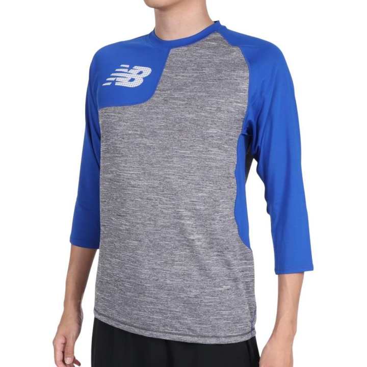 New Balance New Balance T Shirts Men's Blue Crew Neck Moderate Straight Fit