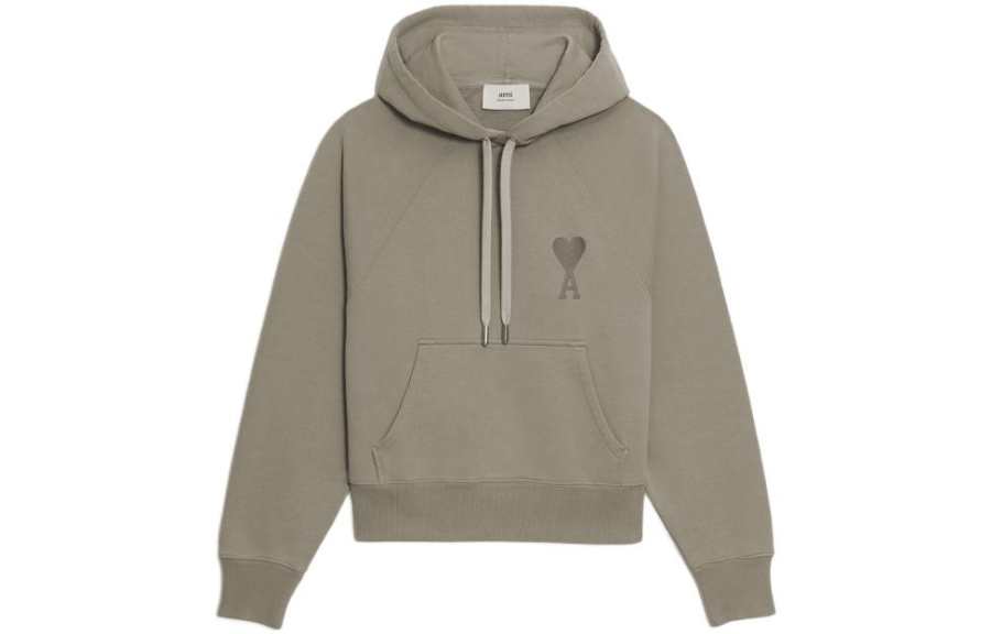 AMIPARIS Sweatshirts Unisex Camel Brown Hooded Moderate Regular
