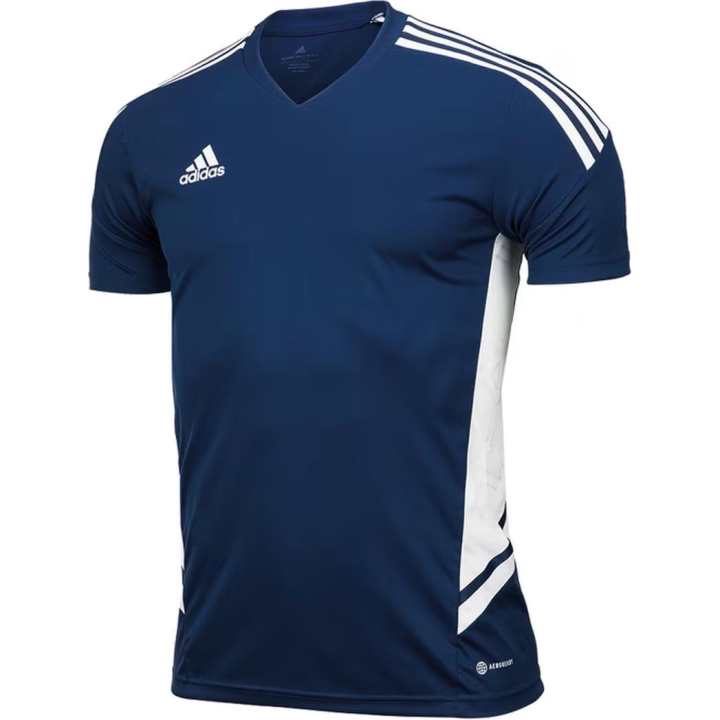 Adidas Adidas T Shirts Men's Dark Blue V Neck Moderate Straight Fit