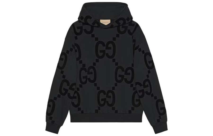 GUCCI Gg Flocked Printed Fleece Hoodie