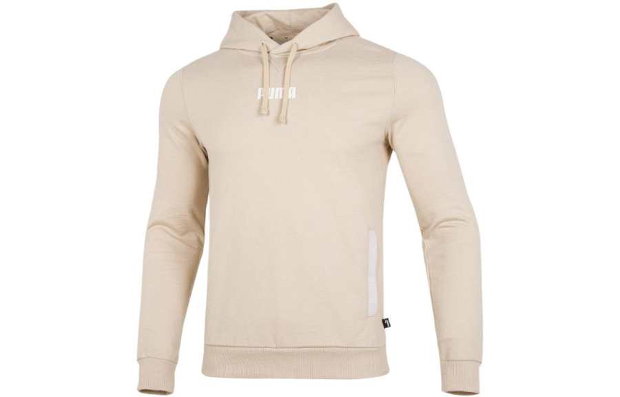 PUMA Sweatshirts Men's Ecru Hooded Moderate Regular