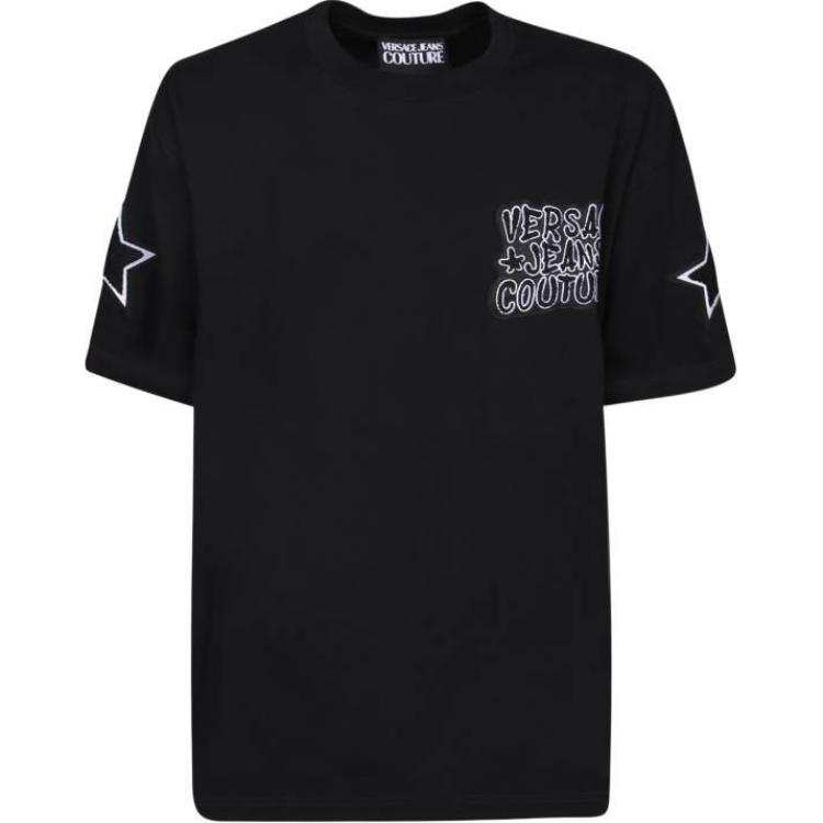 VERSACE JEANS COUTURE 【Zoomed ImageryBest of: PromotionsPrevious Season】logo-print star-patch T-shirt