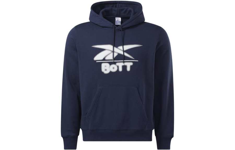 Reebok Sweatshirts Unisex Navy Blue Hooded Moderate Regular