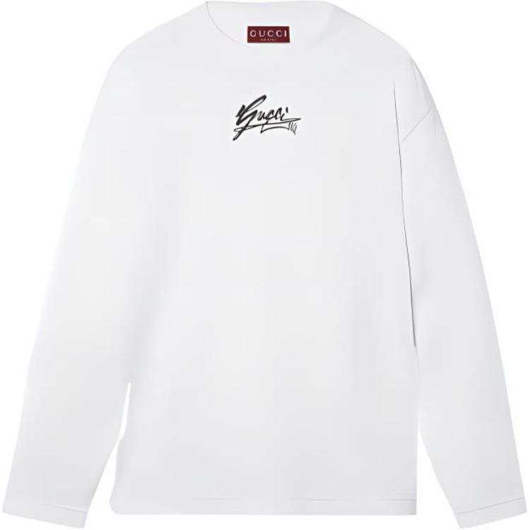 GUCCI Logo Printed Long-Sleeve T-Shirt