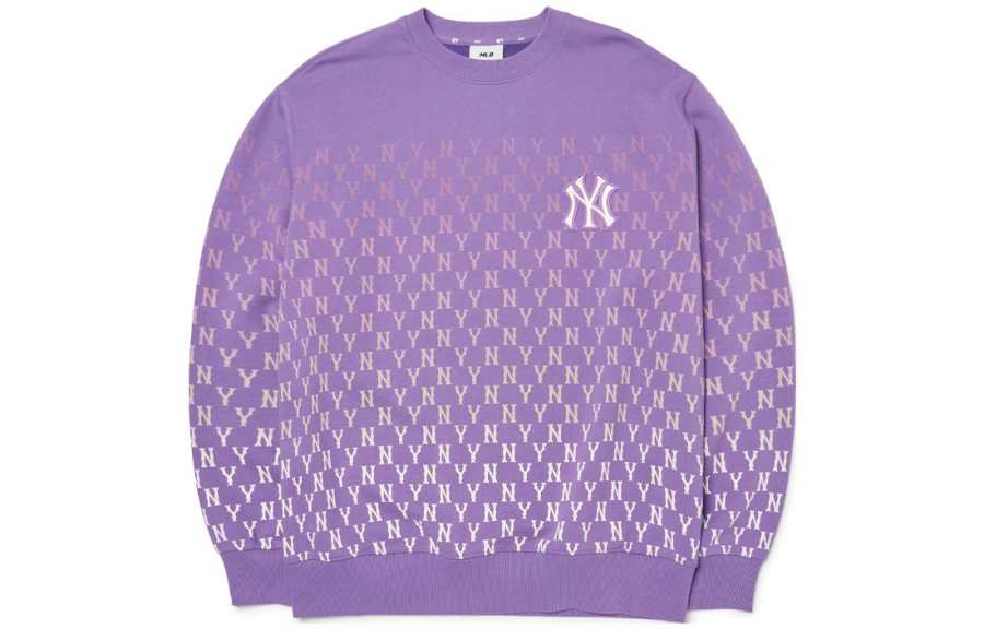 MLB MLB Base Logo Sweatshirts Unisex Purple Crew Neck Moderate Regular