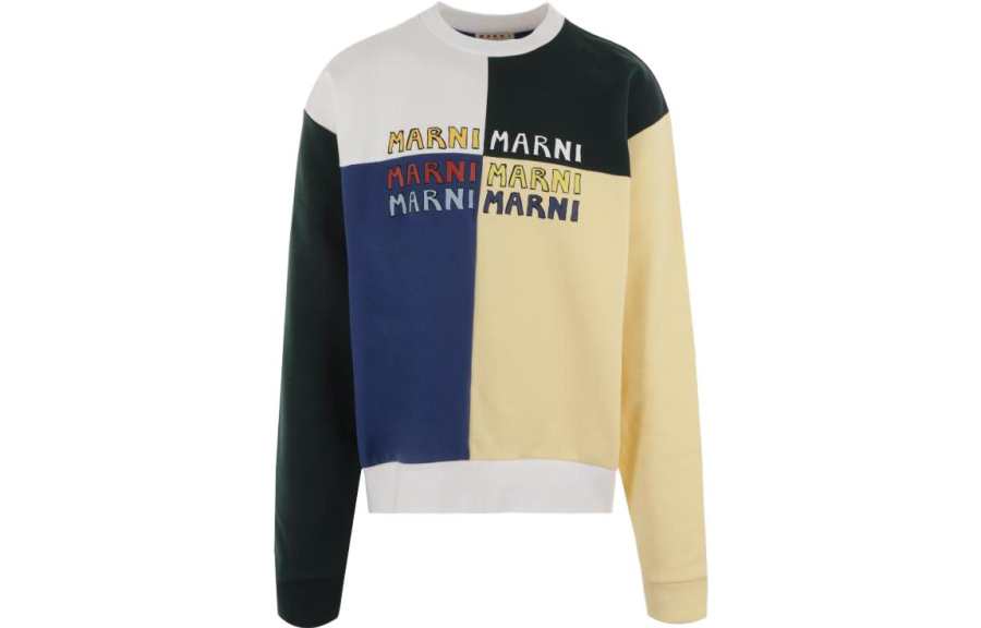MARNI MARNI Color Block Logo Printed Sweatshirt