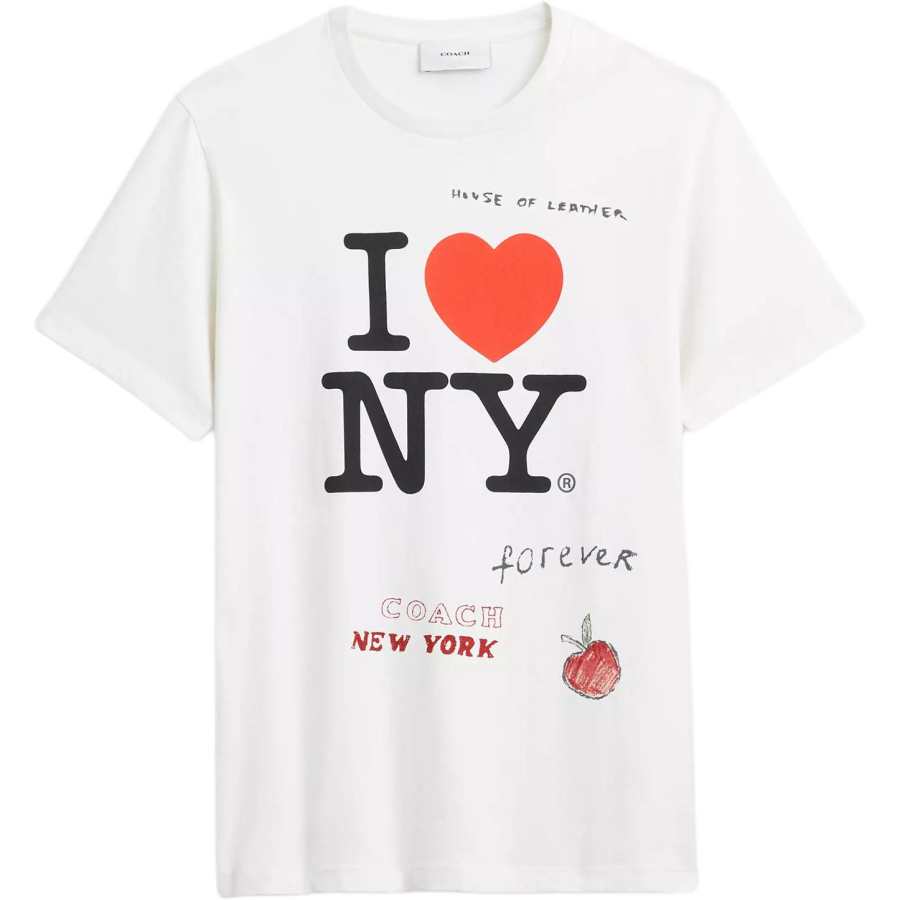 COACH COACH T Shirts Unisex White Crew Neck