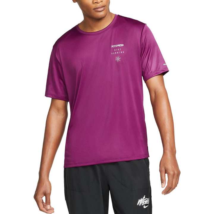 Nike Nike Dri FIT Uv Miler 'Sangria' Running T shirt