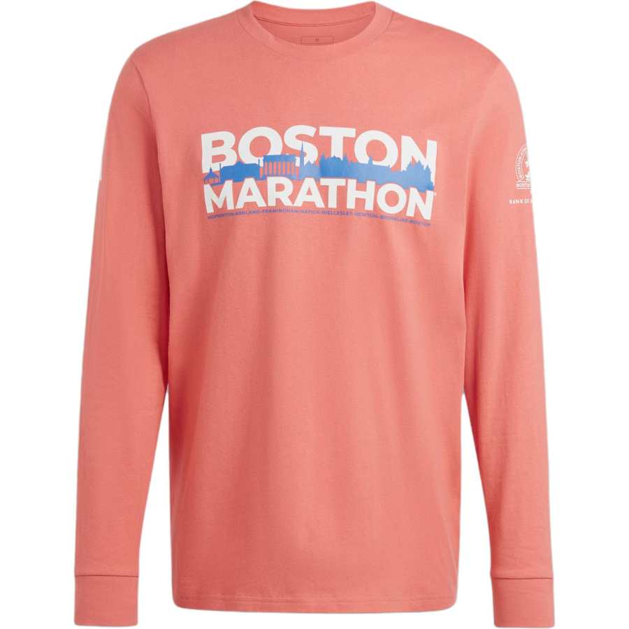 Adidas Adidas Boston Marathon® 2024 Long Sleeve Graphic Tee T Shirt Men's Used Scarlet
