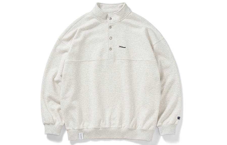 714STREET Sweatshirts Unisex Stand Collar Moderate Heavyweight
