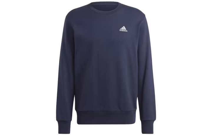 Adidas Adidas Essential French Terry Embroidered Small Logo Sweatshirt Men's Dark Blue