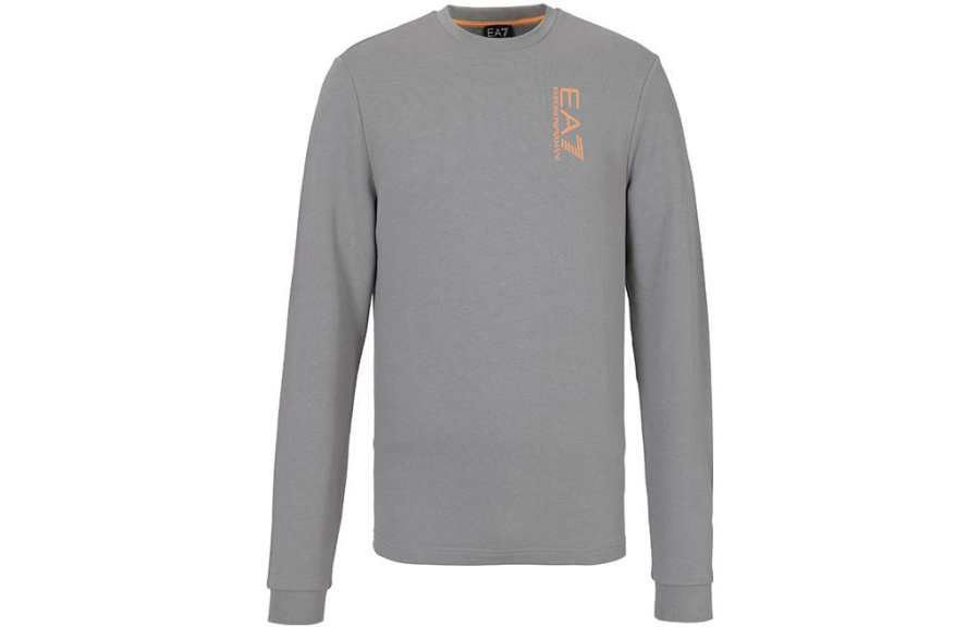 EMPORIO ARMANI EA7 Sweatshirts Men's Gray Crew Neck Moderate Regular