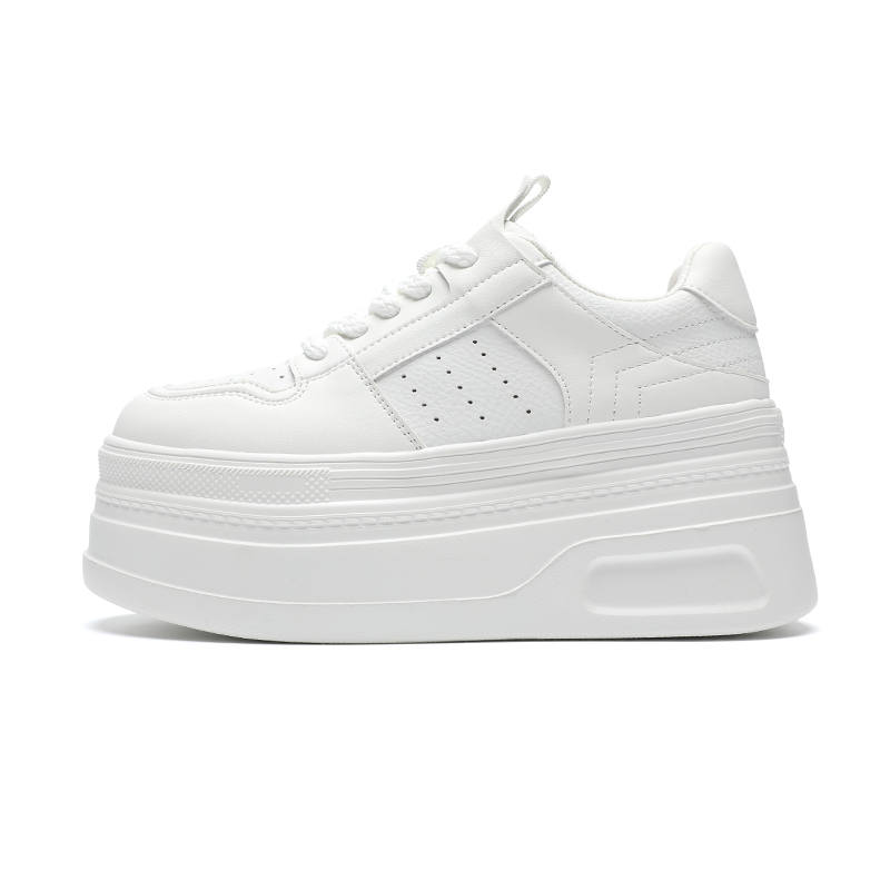ZHR Abrasion Resistant Height Increasing Low top Skateboard Shoes Women's White
