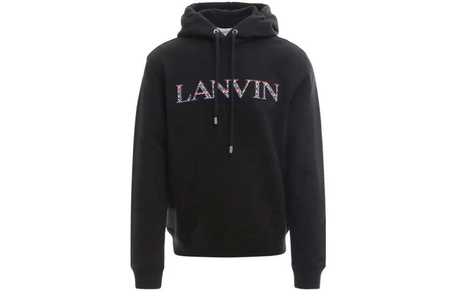 Lanvin Lanvin Embroidered logo Drawstring Hoodie