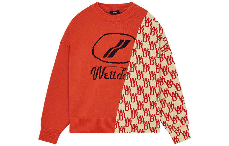 WE11DONE WE11DONE Contrast-panel Logo-print Jumper