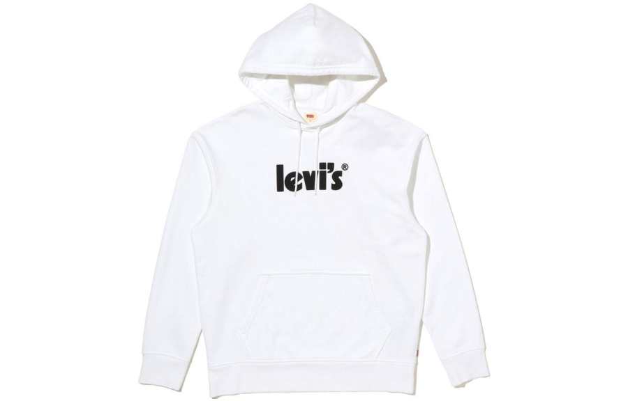 Levis Levis Sweatshirts Men's White Hooded Moderate Regular