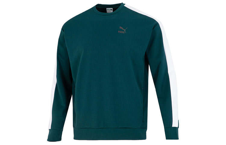 PUMA Sweatshirts Unisex Peacock Green Crew Neck Moderate Regular