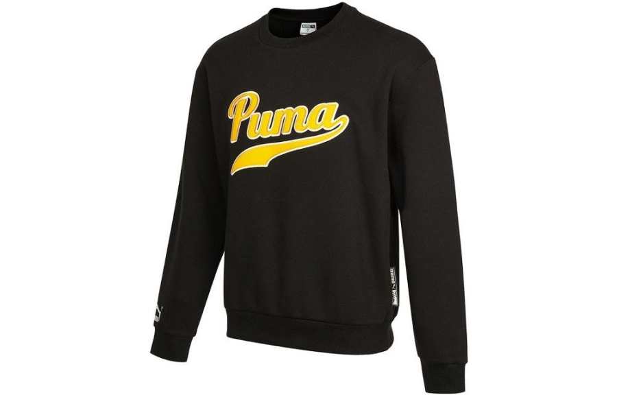 PUMA PUMA Sweatshirts Men's Black Crew Neck Moderate Regular