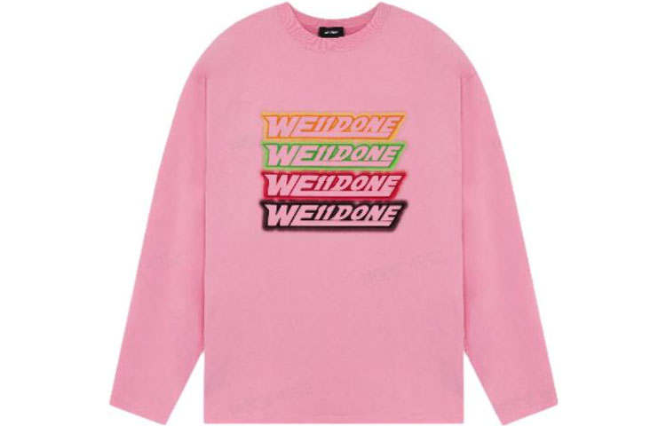 WE11DONE Sweatshirts Unisex Pink Crew Neck Thickened Other
